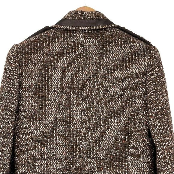Coach Wool Mohair Blend Tweed Peacoat Brown Women Size 8 - Picture 6 of 12